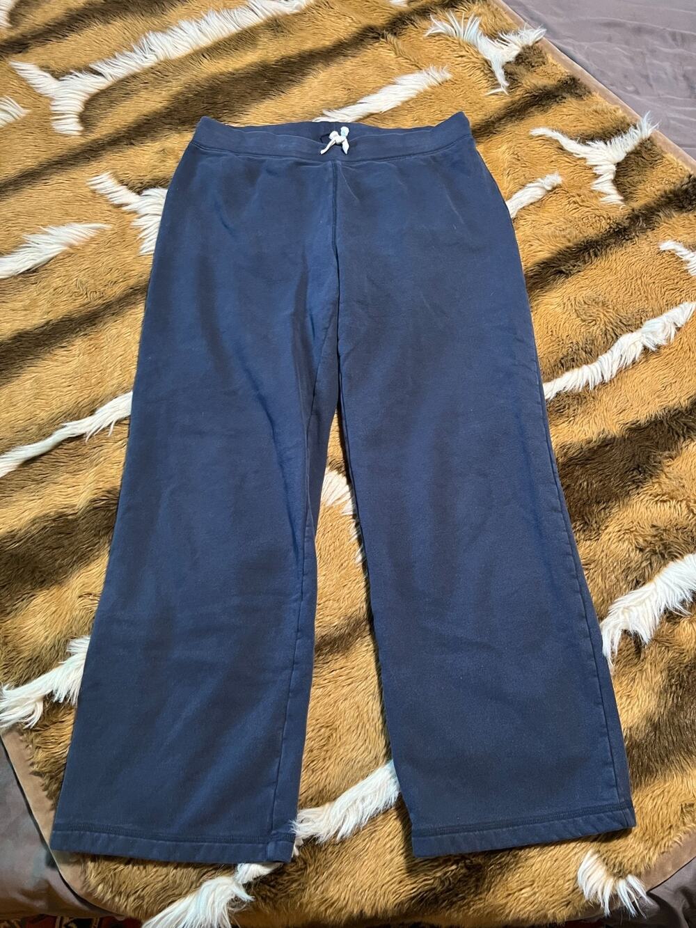 Lands End Blue Sweatpants Womens Size XL Drawstring Casual Lounge Pants